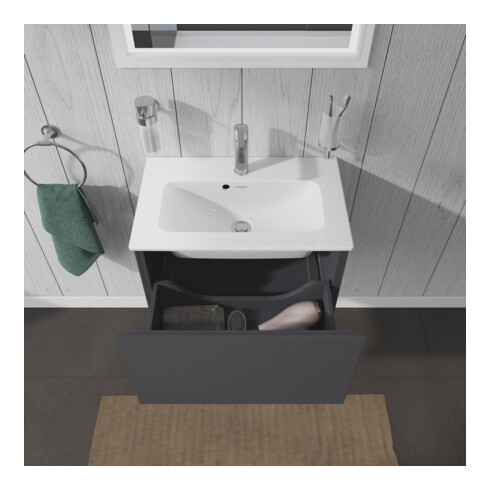Duravit Meuble sous-lavabo Compact L-Cube 62x39,1 cm, graph ma, 1 tiroir, suspendu
