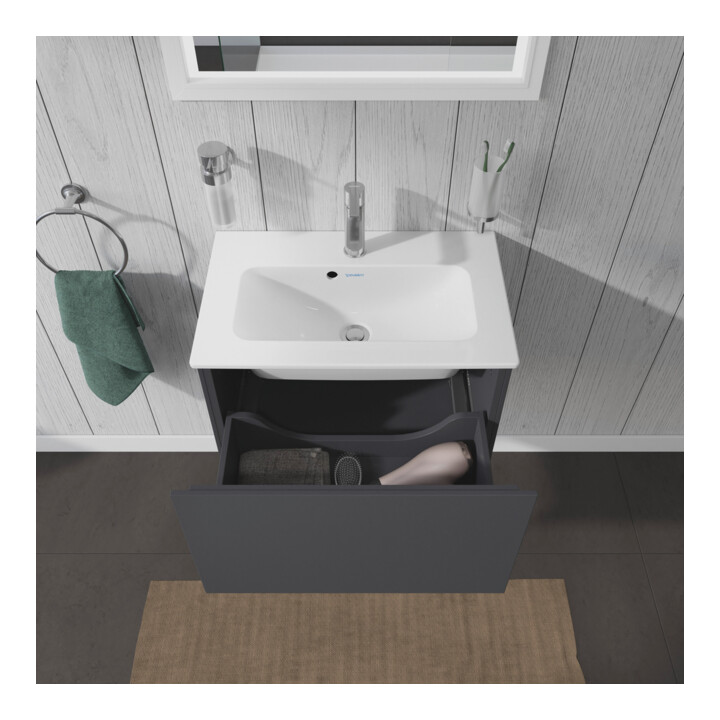 Duravit Meuble sous-lavabo Compact L-Cube 62x39,1 cm, graph ma, 1 tiroir, suspendu