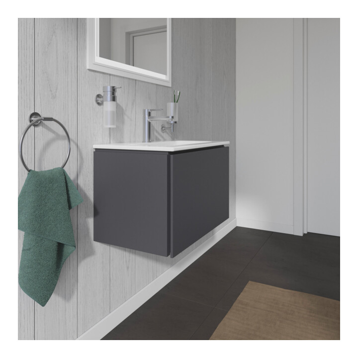 Duravit Meuble sous-lavabo Compact L-Cube 62x39,1 cm, graph ma, 1 tiroir, suspendu