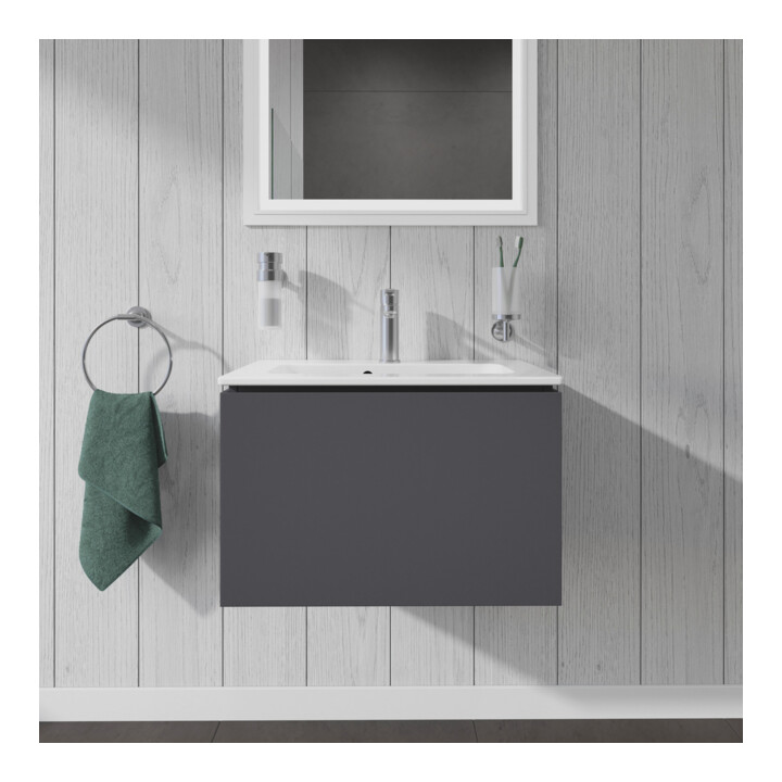 Duravit Meuble sous-lavabo Compact L-Cube 62x39,1 cm, graph ma, 1 tiroir, suspendu