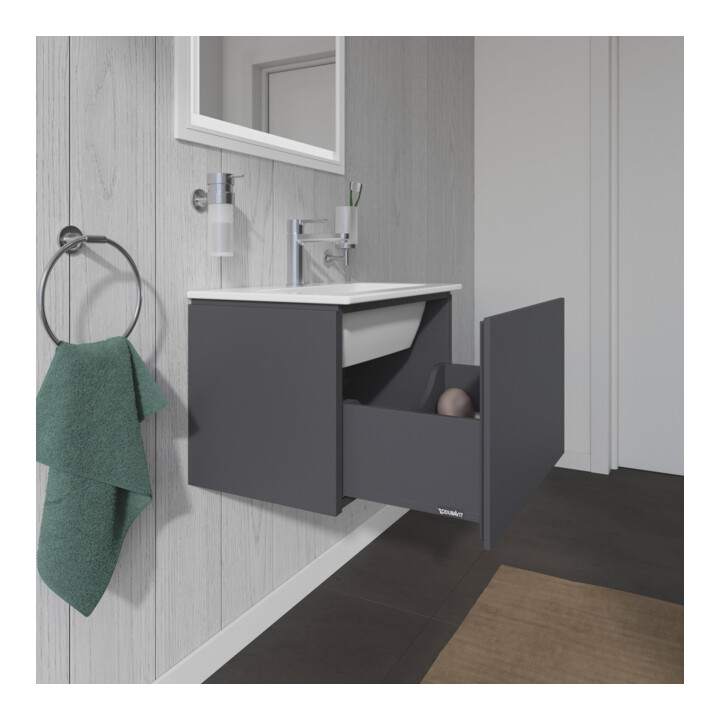 Duravit Meuble sous-lavabo Compact L-Cube 62x39,1 cm, graph ma, 1 tiroir, suspendu