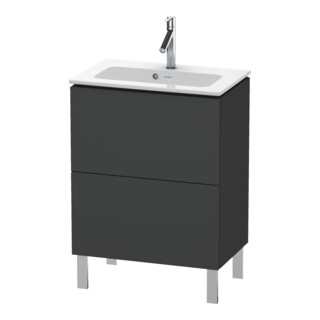 Duravit Meuble sous-lavabo Compact L-Cube 62x39,1 cm, graph ma, 2 tiroirs, debout