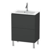 Duravit Meuble sous-lavabo Compact L-Cube 62x39,1 cm, graph ma, 2 tiroirs, debout