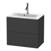Duravit Meuble sous lavabo Compact L-Cube 62x39,1 cm, graph ma, 2 tiroirs, suspendu