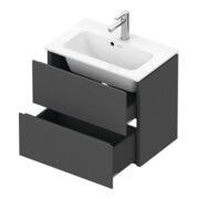 Duravit Meuble sous lavabo Compact L-Cube 62x39,1 cm, graph ma, 2 tiroirs, suspendu-2