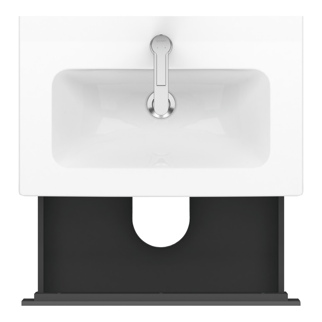 Duravit Meuble sous lavabo Compact L-Cube 62x39,1 cm, graph ma, 2 tiroirs, suspendu
