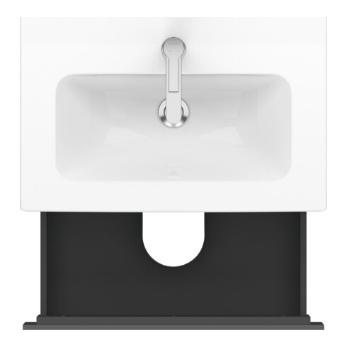 Duravit Meuble sous lavabo Compact L-Cube 62x39,1 cm, graph ma, 2 tiroirs, suspendu