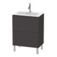 Duravit Meuble sous-lavabo Compact L-Cube 62x39,1 cm, graphite mat, 2 tiroirs, sur pied-1