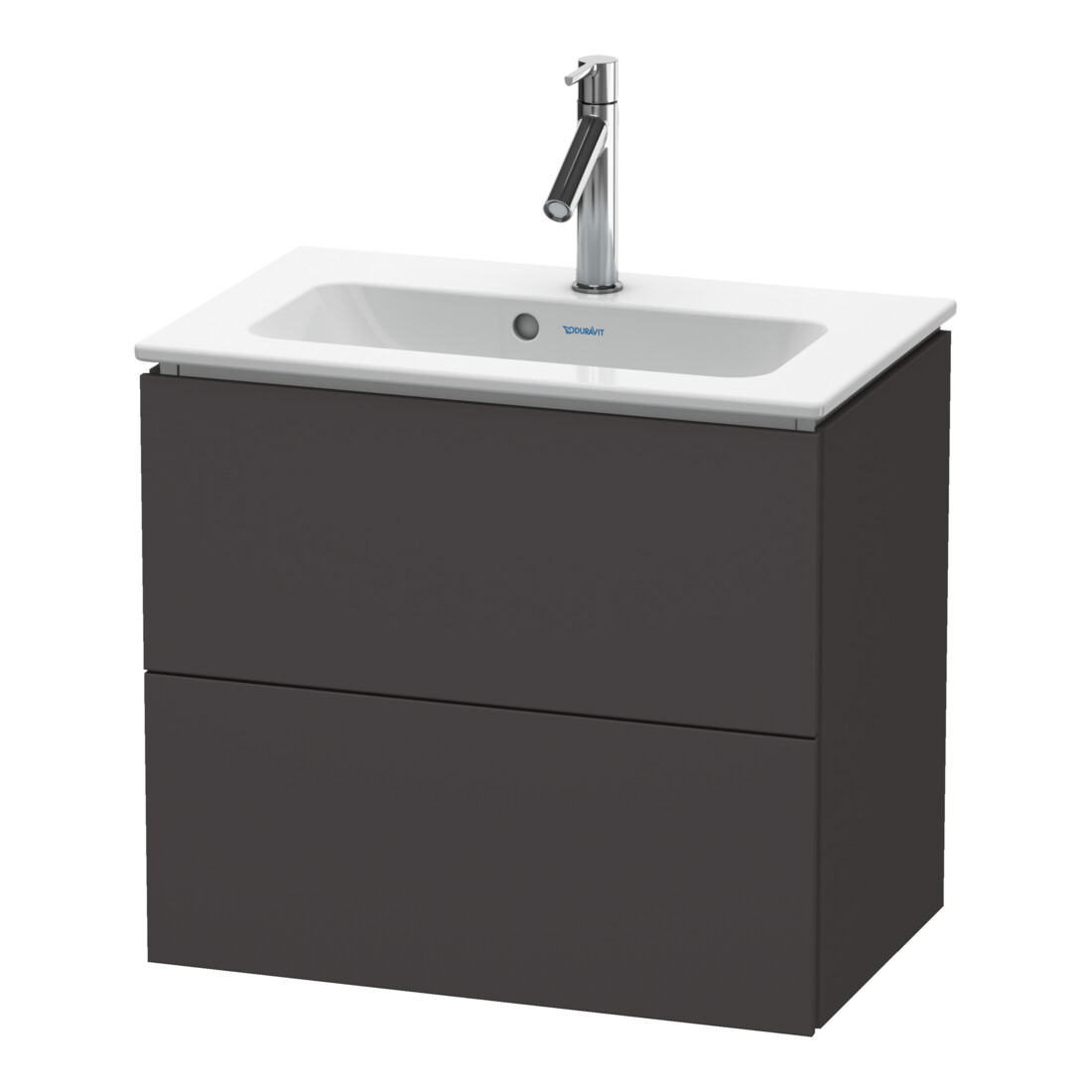 Duravit Meuble sous-lavabo Compact L-Cube 62x39,1 cm, graphite mat, 2 tiroirs, suspendu