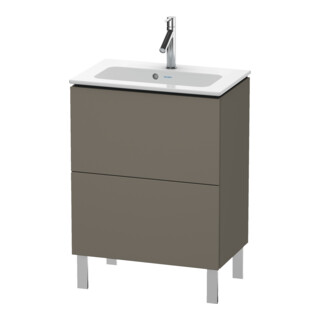 Duravit Meuble sous lavabo Compact L-Cube 62x39,1 cm, gris mat, 2 tiroirs, debout