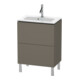 Duravit Meuble sous lavabo Compact L-Cube 62x39,1 cm, gris mat, 2 tiroirs, debout-1
