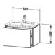 Duravit Meuble sous-lavabo Compact L-Cube 62x39,1 cm, lin, 1 tiroir, suspendu