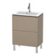 Duravit Meuble sous lavabo Compact L-Cube 62x39,1 cm, lin, 2 tiroirs, sur pied-1