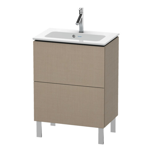 Duravit Meuble sous lavabo Compact L-Cube 62x39,1 cm, lin, 2 tiroirs, sur pied