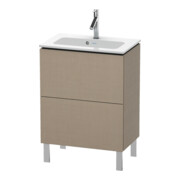 Duravit Meuble sous lavabo Compact L-Cube 62x39,1 cm, lin, 2 tiroirs, sur pied-1