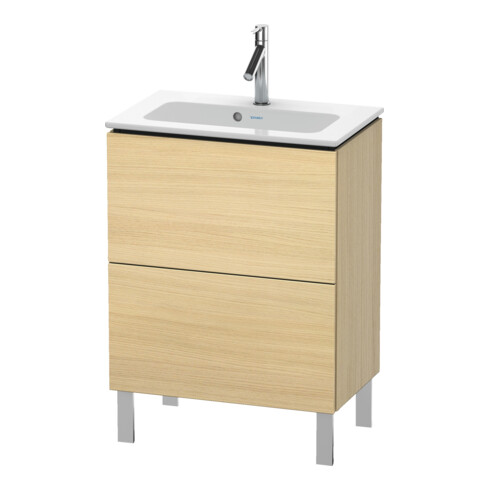 Duravit Meuble sous lavabo Compact L-Cube 62x39,1 cm, méd. chêne, 2 tiroirs, sur pied