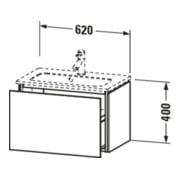 Duravit Meuble sous lavabo Compact L-Cube 62x39,1 cm, noyer, 1 tiroir, suspendu-4