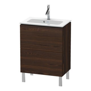 Duravit Meuble sous lavabo Compact L-Cube 62x39,1 cm, noyer, 2 tiroirs, debout