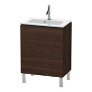 Duravit Meuble sous lavabo Compact L-Cube 62x39,1 cm, noyer, 2 tiroirs, debout