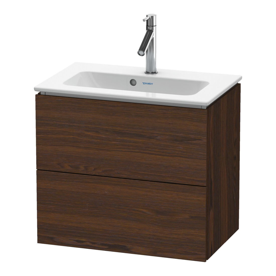 Duravit Meuble sous-lavabo Compact L-Cube 62x39,1 cm, noyer, 2 tiroirs, suspendu