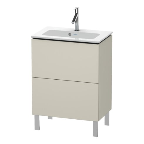 Duravit Meuble sous lavabo Compact L-Cube 62x39,1 cm, tau mat, 2 tiroirs, debout