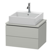 Duravit Meuble sous lavabo Compact L-Cube 62x47,7 cm, béton gris, avec 2 tiroirs-1