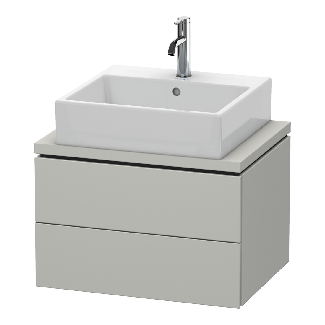 Duravit Meuble sous lavabo Compact L-Cube 62x47,7 cm, béton gris, avec 2 tiroirs