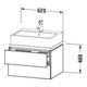 Duravit Meuble sous lavabo Compact L-Cube 62x47,7 cm, béton gris, avec 2 tiroirs