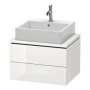 Duravit Meuble sous-lavabo Compact L-Cube 62x47,7 cm, blanc brillant, 2 tiroirs