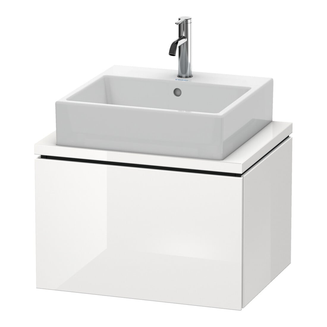 Duravit Meuble sous lavabo Compact L-Cube 62x47,7 cm, blanc brillant, avec console, 1 tiroir