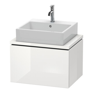 Duravit Meuble sous-lavabo Compact L-Cube 62x47,7 cm, blanc brillant, avec console, 1 tiroir