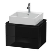 Duravit Meuble sous lavabo Compact L-Cube 62x47,7 cm, blanc brillant, avec console, 2 tiroirs