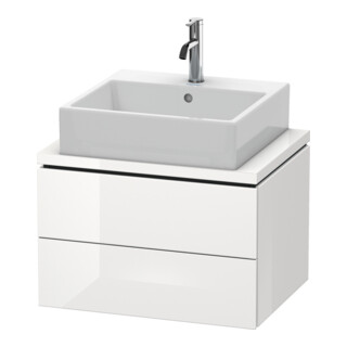 Duravit Meuble sous-lavabo Compact L-Cube 62x47,7 cm, blanc hgl, p. suspendu, 2 tiroirs