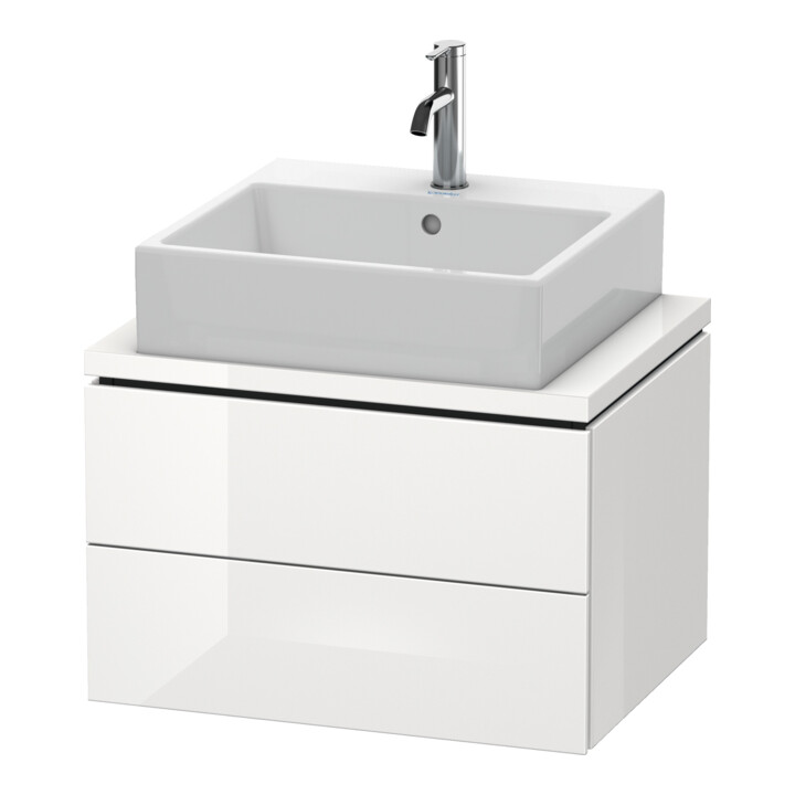 Duravit Meuble sous lavabo Compact L-Cube 62x47,7 cm, blanc mat, avec 2 tiroirs