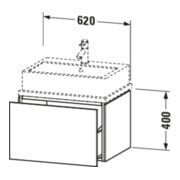 Duravit Meuble sous-lavabo Compact L-Cube 62x47,7 cm, chêne foncé, 1 tiroir-5