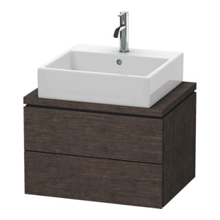 Duravit Meuble sous-lavabo Compact L-Cube 62x47,7 cm, chêne foncé, 2 tiroirs