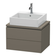 Duravit Meuble sous lavabo Compact L-Cube 62x47,7 cm, gris mat, 2 tiroirs