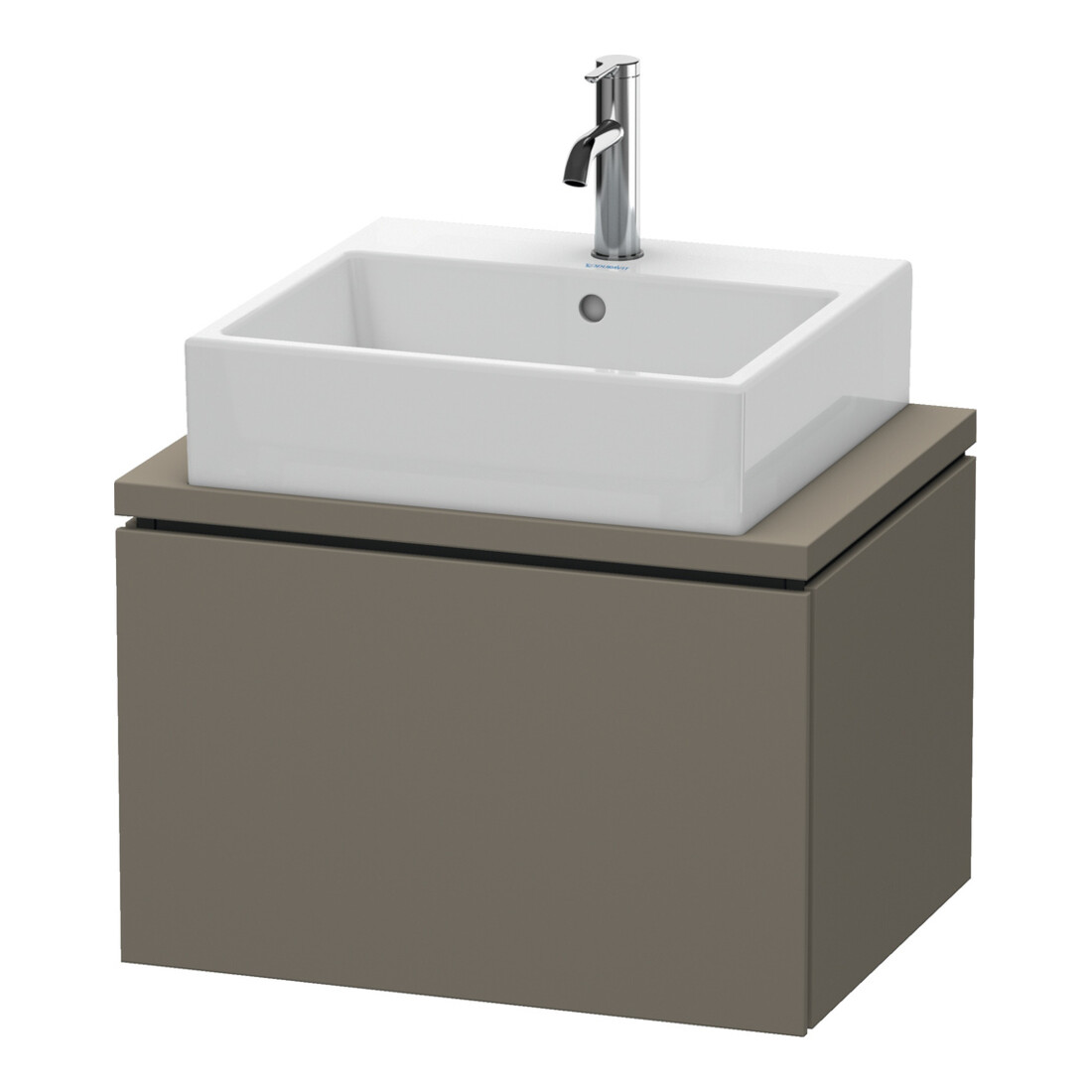 Duravit Meuble sous-lavabo Compact L-Cube 62x47,7 cm, gris mat, pour console, 1 tiroir
