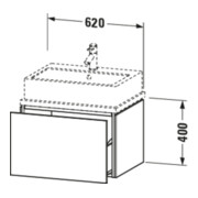 Duravit Meuble sous lavabo Compact L-Cube 62x47,7 cm, lin, pour console, 1 tiroir-5