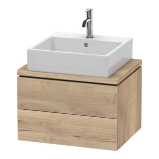 Duravit Meuble sous-lavabo Compact L-Cube 62x47,7 cm, marbre œuf, pour console, 2 tiroirs