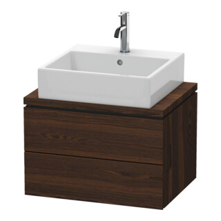 Duravit Meuble sous lavabo Compact L-Cube 62x47,7 cm, noyer, pour console, 2 tiroirs