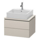 Duravit Meuble sous-lavabo Compact L-Cube 62x47,7 cm, taupe mat, 2 tiroirs-1