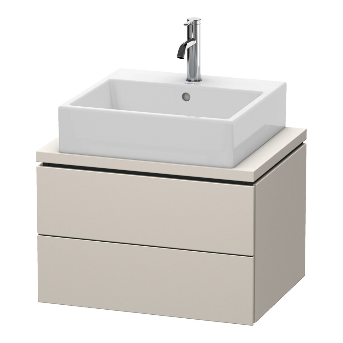 Duravit Meuble sous-lavabo Compact L-Cube 62x47,7 cm, taupe mat, 2 tiroirs