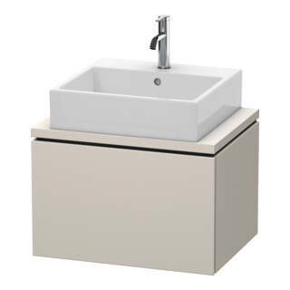 Duravit Meuble sous-lavabo Compact L-Cube 62x47,7 cm, taupe mat, avec console, 1 tiroir