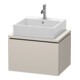 Duravit Meuble sous-lavabo Compact L-Cube 62x47,7 cm, taupe mat, avec console, 1 tiroir-1