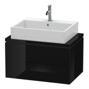 Duravit Meuble sous-lavabo Compact L-Cube 72x47,7 cm, blanc brillant, avec console, 2 tiroirs