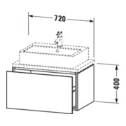 Duravit Meuble sous-lavabo Compact L-Cube 72x47,7 cm, blanc œuf, 1 tiroir, pour console-5