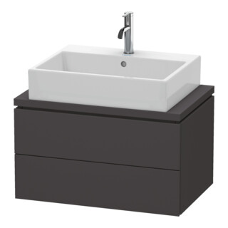 Duravit Meuble sous lavabo Compact L-Cube 72x47,7 cm, graphite mat, f Kons, 2 tiroirs