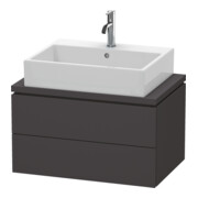 Duravit Meuble sous lavabo Compact L-Cube 72x47,7 cm, graphite mat, f Kons, 2 tiroirs