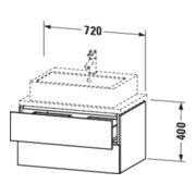 Duravit Meuble sous-lavabo Compact L-Cube 72x47,7 cm, gris mat, 2 tiroirs-4
